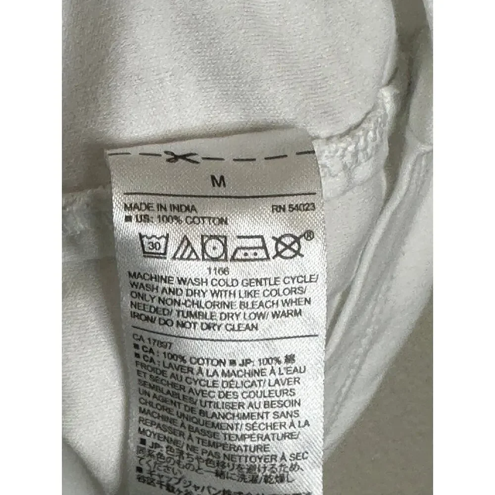 Banana Republic Mens White T-Shirt 100 Cotton Crew Neck Short Sleeve Basic M